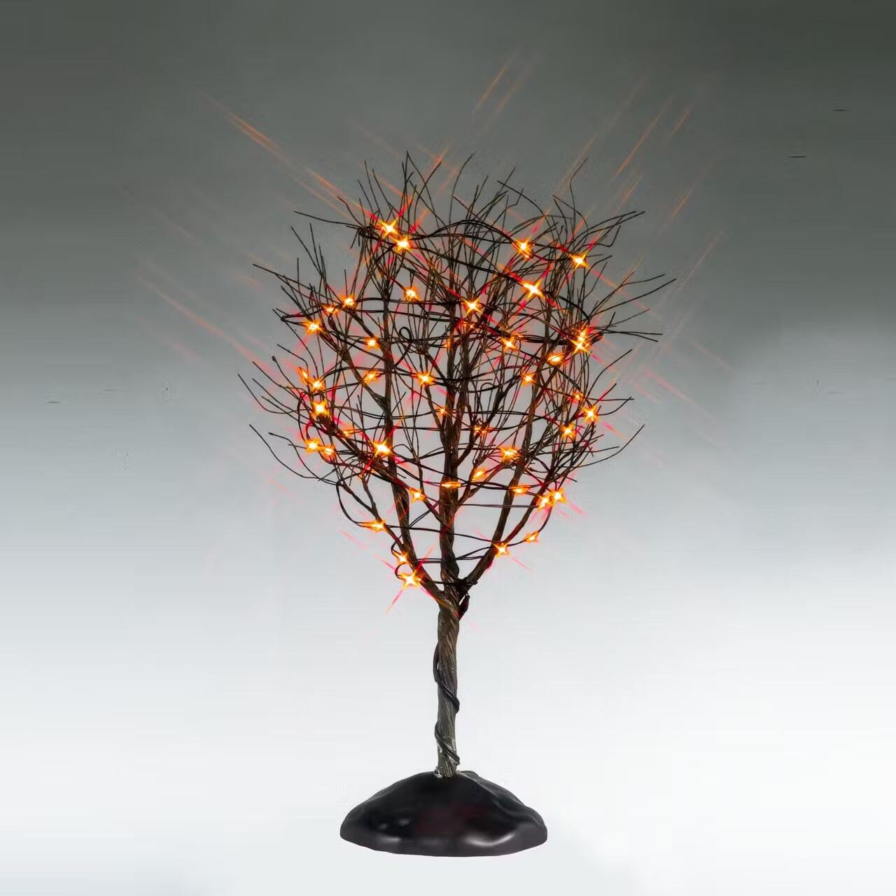 Lemax Spooky Town Halloween Village Accessory: Dry Tree With Orange Lights